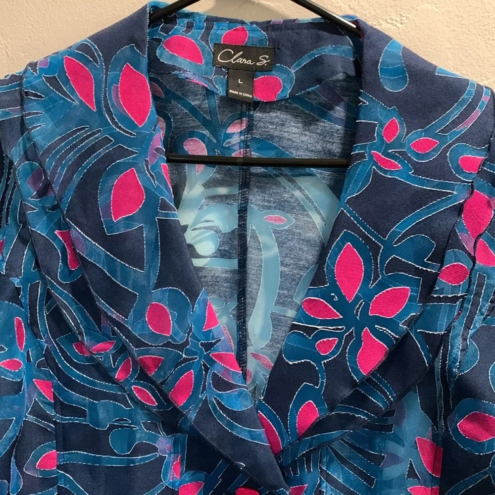 Beautiful Blue & Pink Blazer - Large - Picture 2 of 13